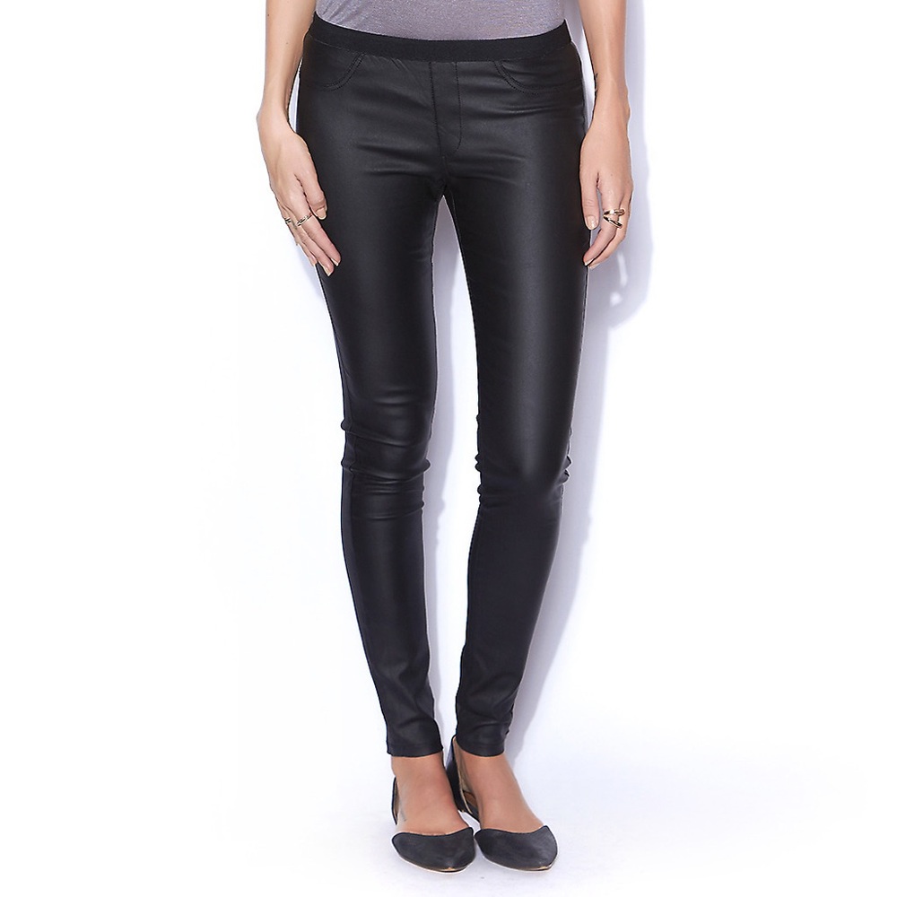 Black Faux Leather Legging Pants